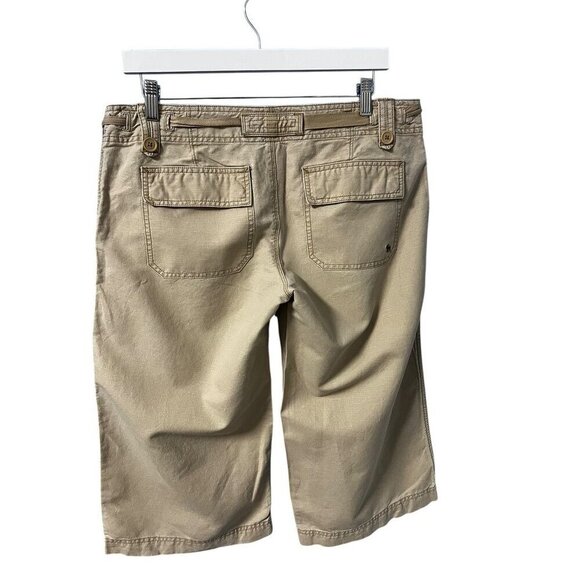 Abercrombie & Fitch Womens Beige Linen/Cotton Blend Bermuda Shorts, Beach, resor - Picture 4 of 10